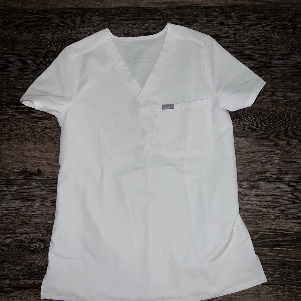 White figs scrub top XXS